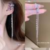 Butterfly Pearl Ear Clips Niche Long Tassel Without Ear Piercings Earbone Clips Earrings Women