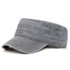 Vintage Washed Cotton Military Cap For Men Retro Distressed Cadet Hat Adjustable Flat Top Army Cap For Outdoor Hiking Travel