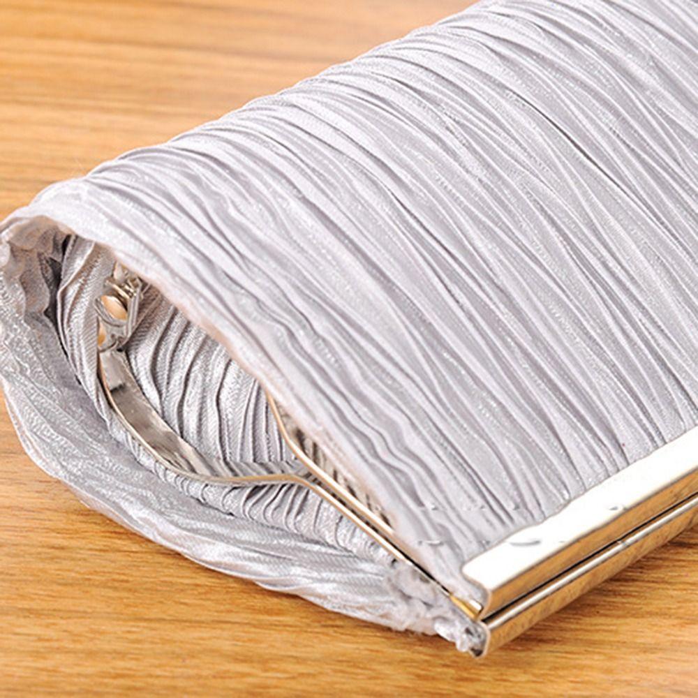 Multicolor Dinner Bag Cloth Evening Party Purse Elegant Pleated Clutch Purse Ladies