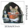 Customizable Cartoon Mouse Reading by Candlelight Wall Sticker