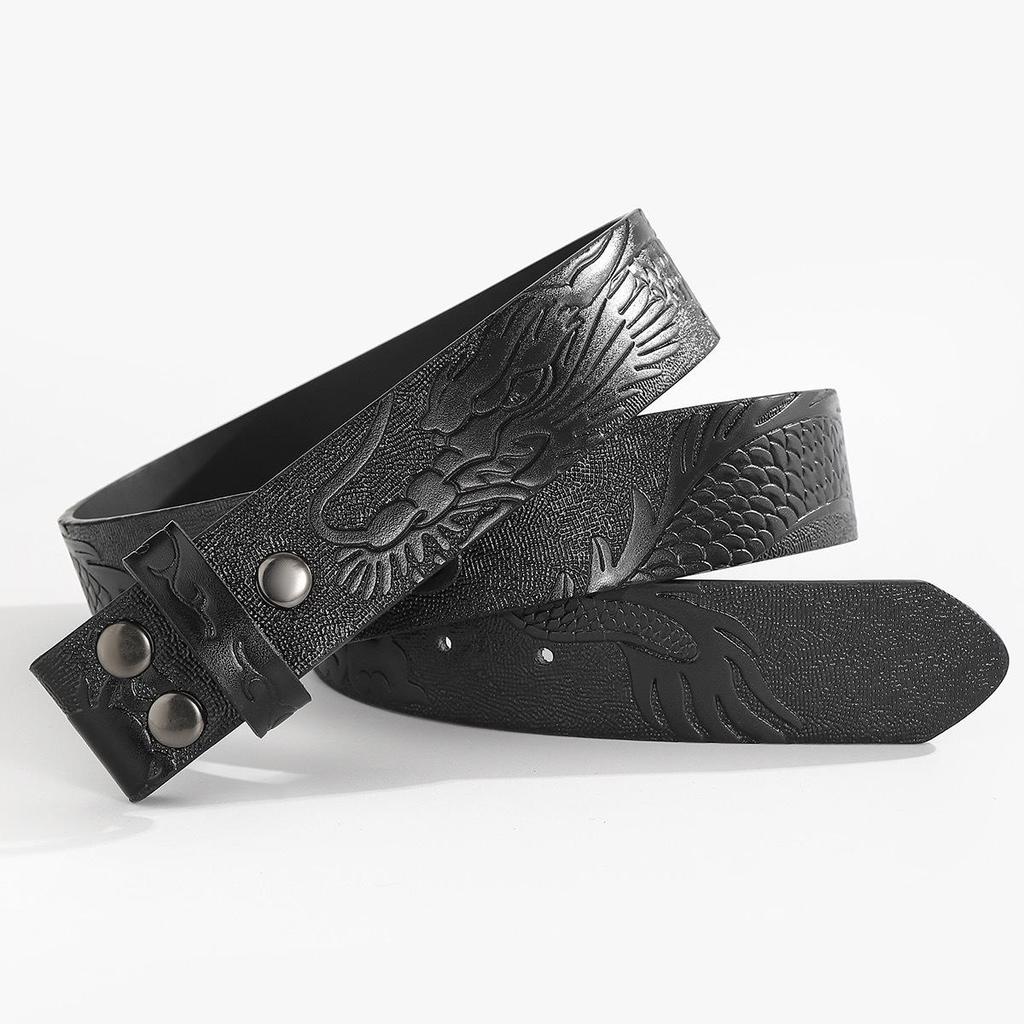 Women's Ethnic Dragon Pattern Carved Leather Belt - Retro, High-End, Versatile Fashion Accessory