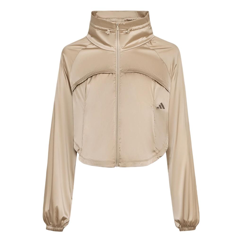 Adidas Soft Lux Lightweight Woven Upf50+ Short Zip Loose Long Sleeve Sun Protection Top Women tops KX0219