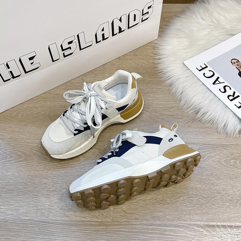 

Весенние и летние туфли Forrest Gump женские на платформе, подходящие по цвету, повседневные, универсальные, корейская версия, ретро, спортивная обувь для пап, кроссовки с низким верхом 35