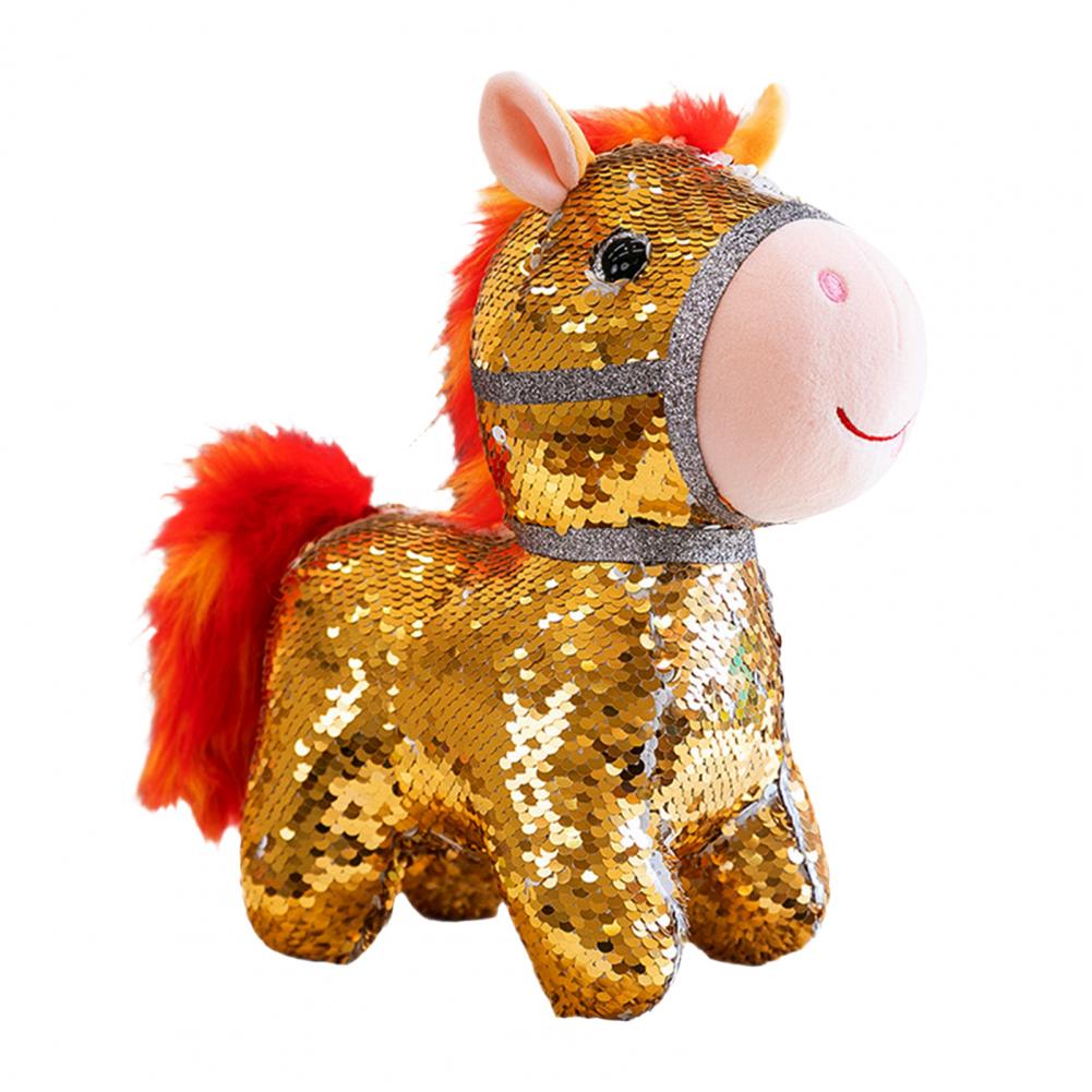 Horse New Year Decorations Chinese Zodiac Horse Plush Pendant Festive Flashing Stuffed Horse Ornament Lucky Charm For Wealth