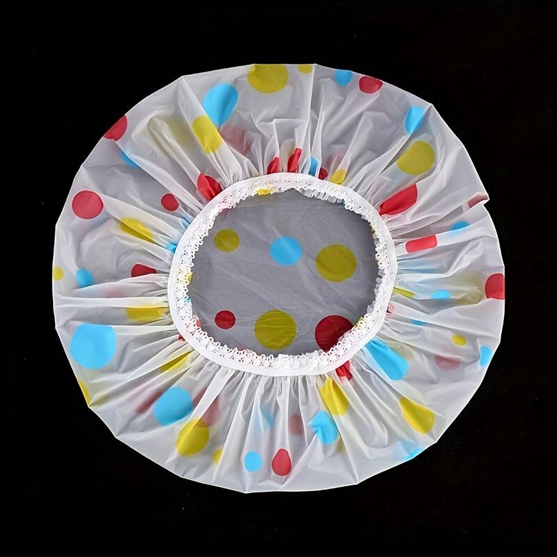 

AquaShield Adjustable Shower Caps for Women, 100% Polyvinyl Chloride Waterproof Bath Bonnets with Elastic Band, Reusable Spa Salon Hair Protection