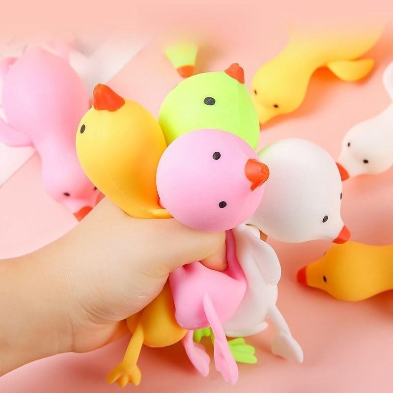 Große weiße Gans, Stressabbau-Spielzeug, Artefakt, süße Vinyl-Ente mit langsamer Rückfederung, Internet-Promi-Cartoon, Ventilator-Stressabbau-Spielzeug