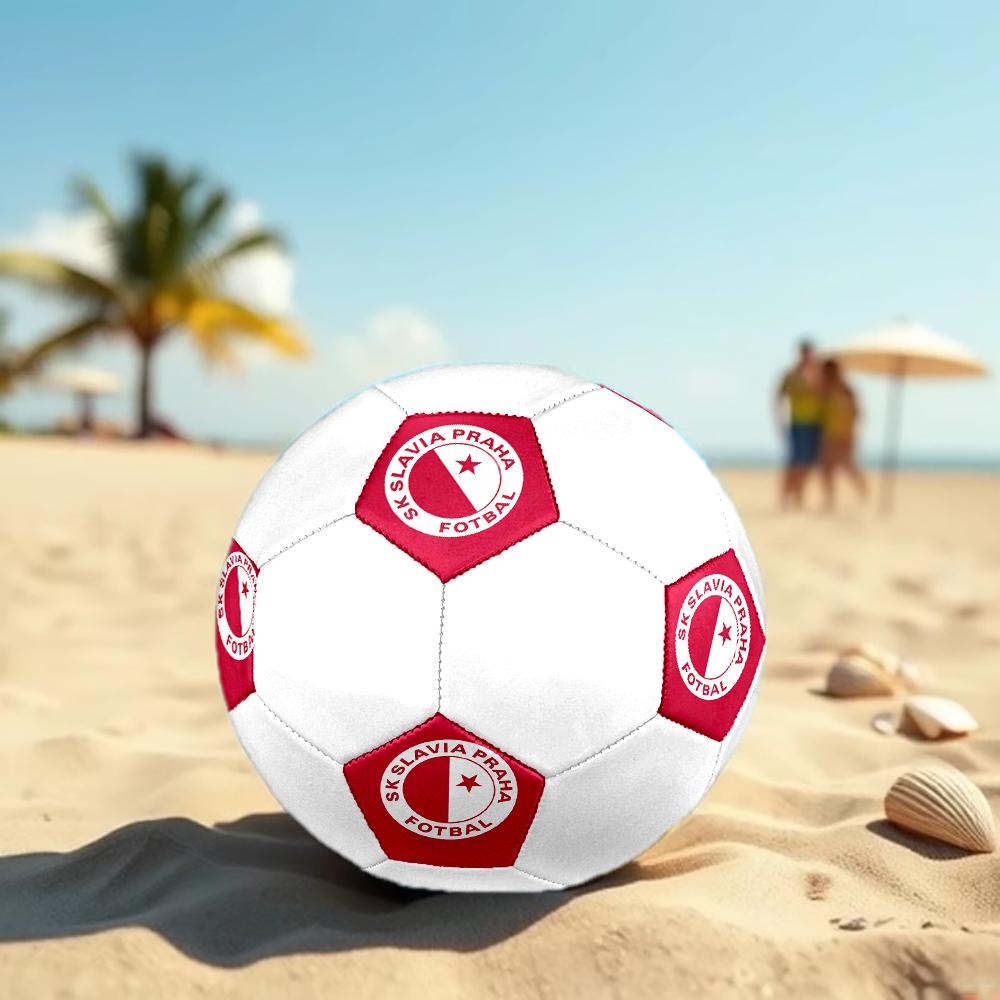 SK Slavia Praha Soccer Ball, Colorful, Suitable for All Ages, Machine-stitched, PVC Material, Competition Grade, Durable and High Bounce