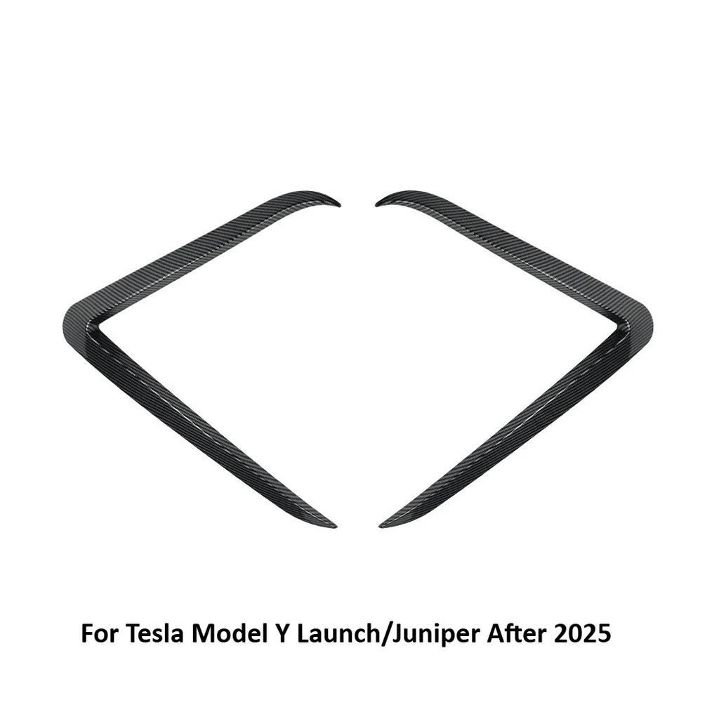 Cache de pare-chocs avant pour Tesla Model Y Juniper 2025 Accessoires de voiture Sourcil Lame de vent Autocollant antibrouillard Lèvre de spoiler ABS