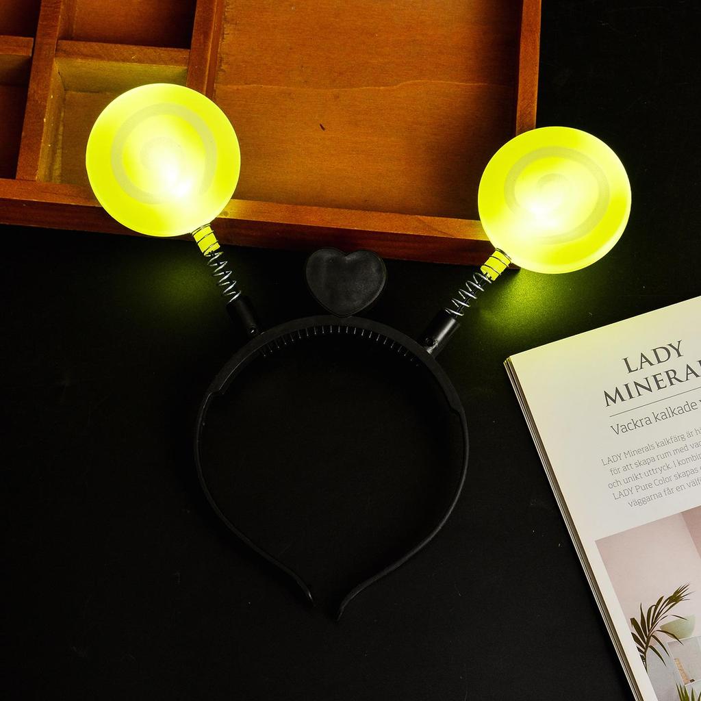 Yellow Glow Stick Lollipop Headband: Luminous Children's Headdress for Concerts and Cheering