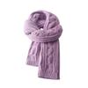 Solid color scarf women's winter new trend versatile shawl knitted thickened warm cute scarf