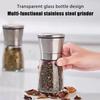 2Pcs Pepper And Salt Grinder Refillable Stainless Steel Mill with Adjustable Coarseness Manual Spice Grinder for Kitchen Home Restaurant
