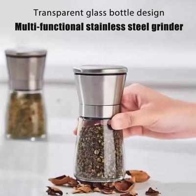 2Pcs Pepper And Salt Grinder Refillable Stainless Steel Mill with Adjustable Coarseness