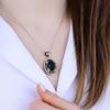 Oval Emerald Silver Necklace, Anatolia Inspired Silver Pendant Necklace, Ottoman Queen Jewelry, Luxury Women's Gift Idea