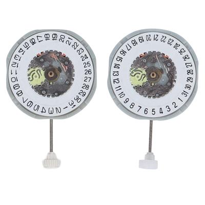 2 Pièces Mouvement Quartz Performance Fiable PE28 3 Aiguilles 6 Aiguilles Montre Date Calendrier Simple