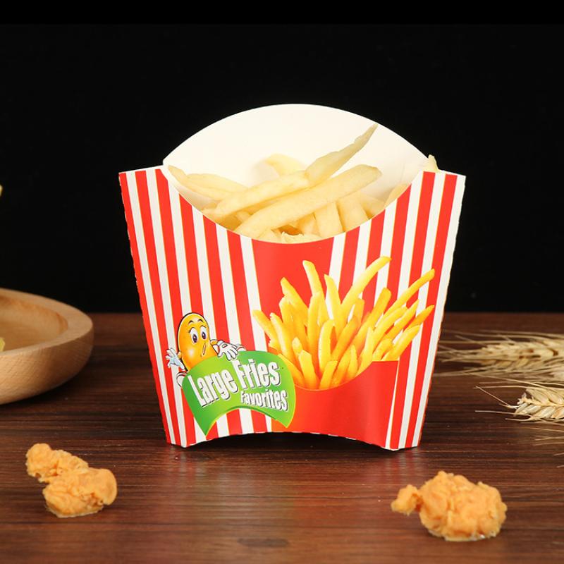 50 Stück Papier Pommes Schachtel Einweg Papier Charcuterie Becher Obstsalat Verpackungsbox DIY Pommes Halter Food Truck Paket