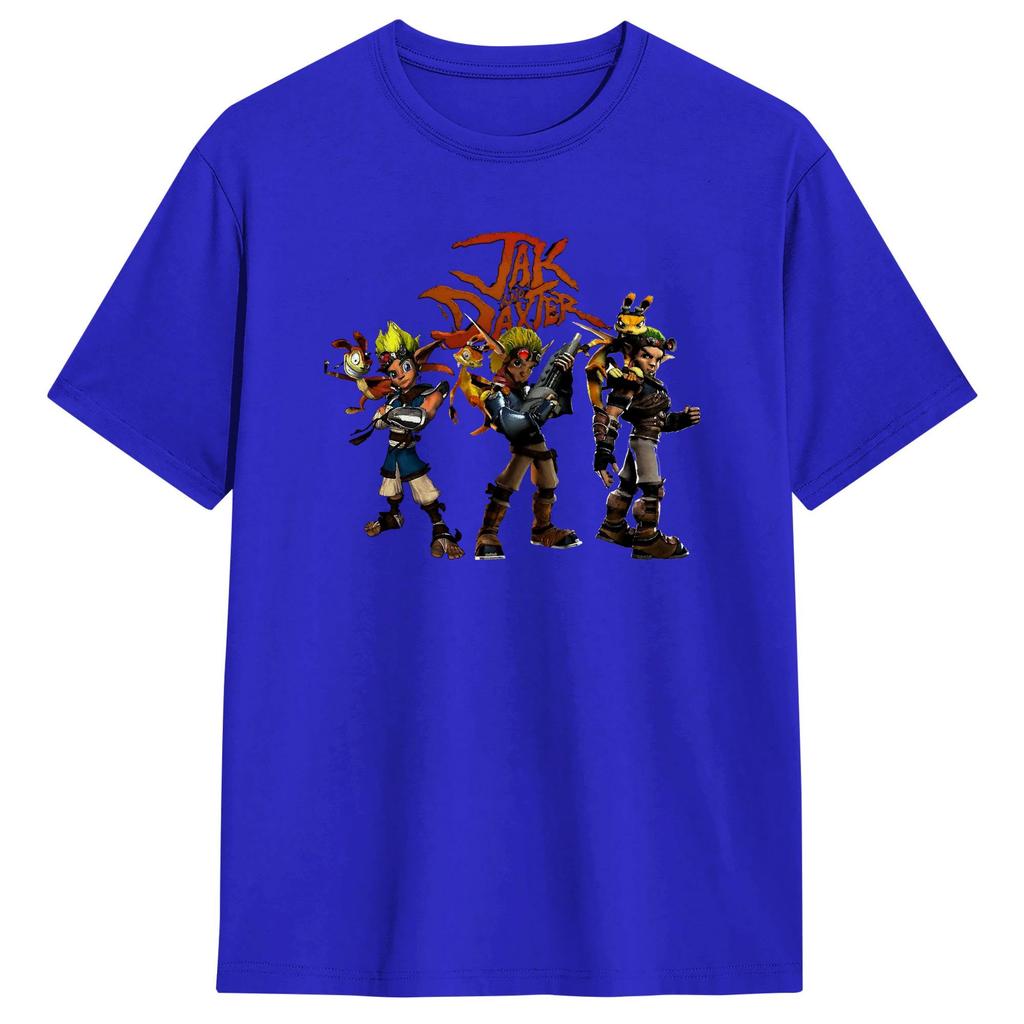 T-shirt Harajuku Spiaggia Jak and Daxter T-shirt Novità Maglietta in Puro Cotone per Unisex Y2K Casual Top a Maniche Corte Magliette