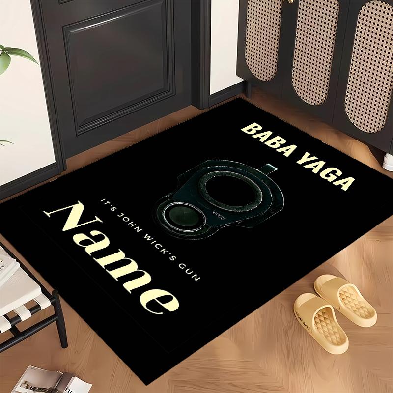 Baba Yaga John Wick (1) Personalized Name Office Carpet Stylish Decor for Living Room Bedroom Kitchen