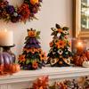 Halloween Patchwork Christmas Tree Decoration, 15-Piece Holiday Festive Ornament Set for Party