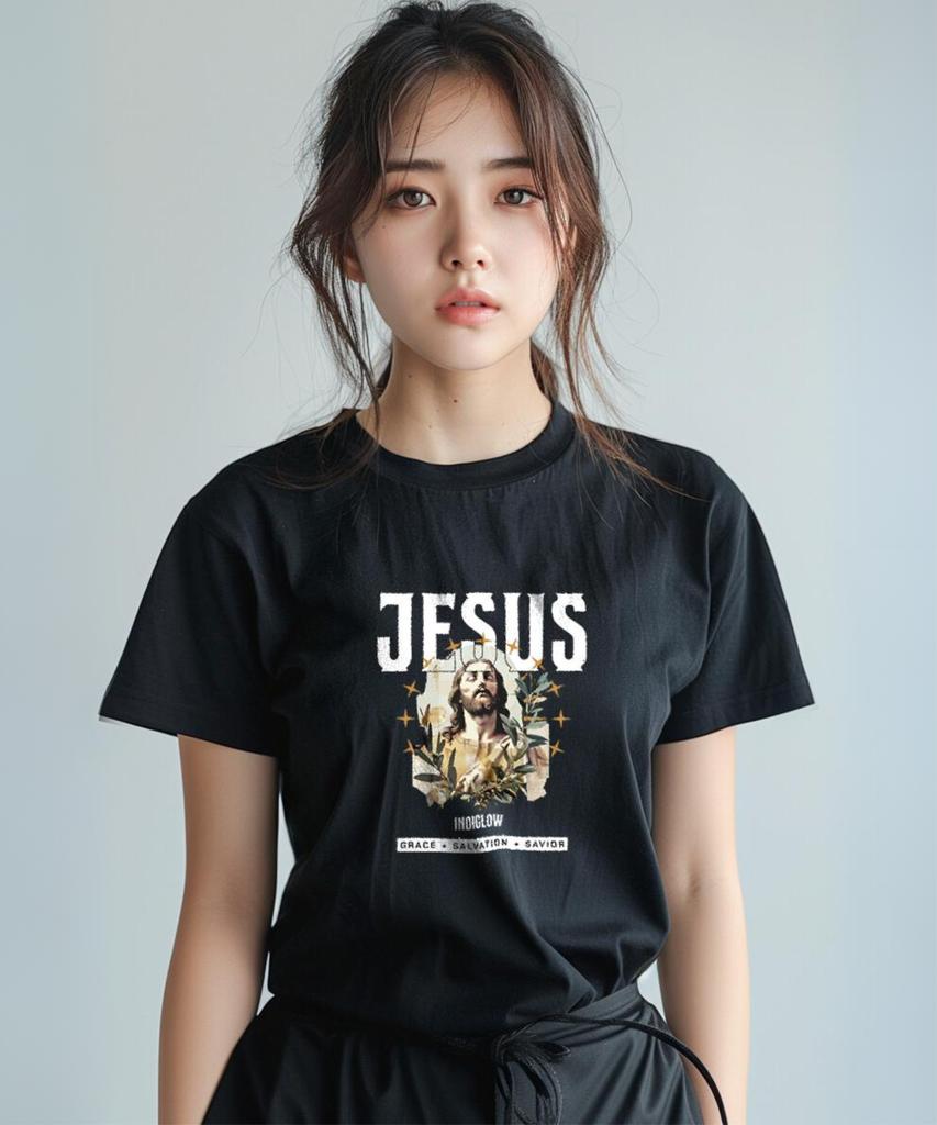 INDIGLOW Jesus Graphic Art Print Short Sleeve Cotton T-Shirt