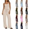 European and American Cross-border Amazon Foreign Trade Women's 2026 Casual Set Solid Color Camisole Wide-Leg Pants 2-Piece Set for Women