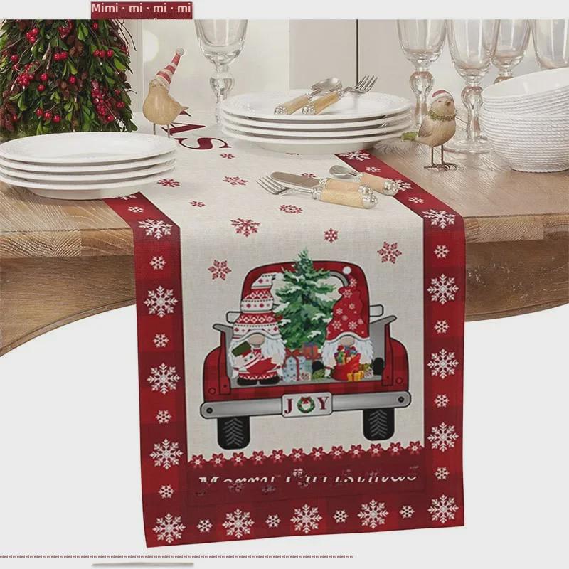 

«Новий різдвяний стіл: Святкова святкова скатертина з декоративним принтом 33x183cm/approx 108g