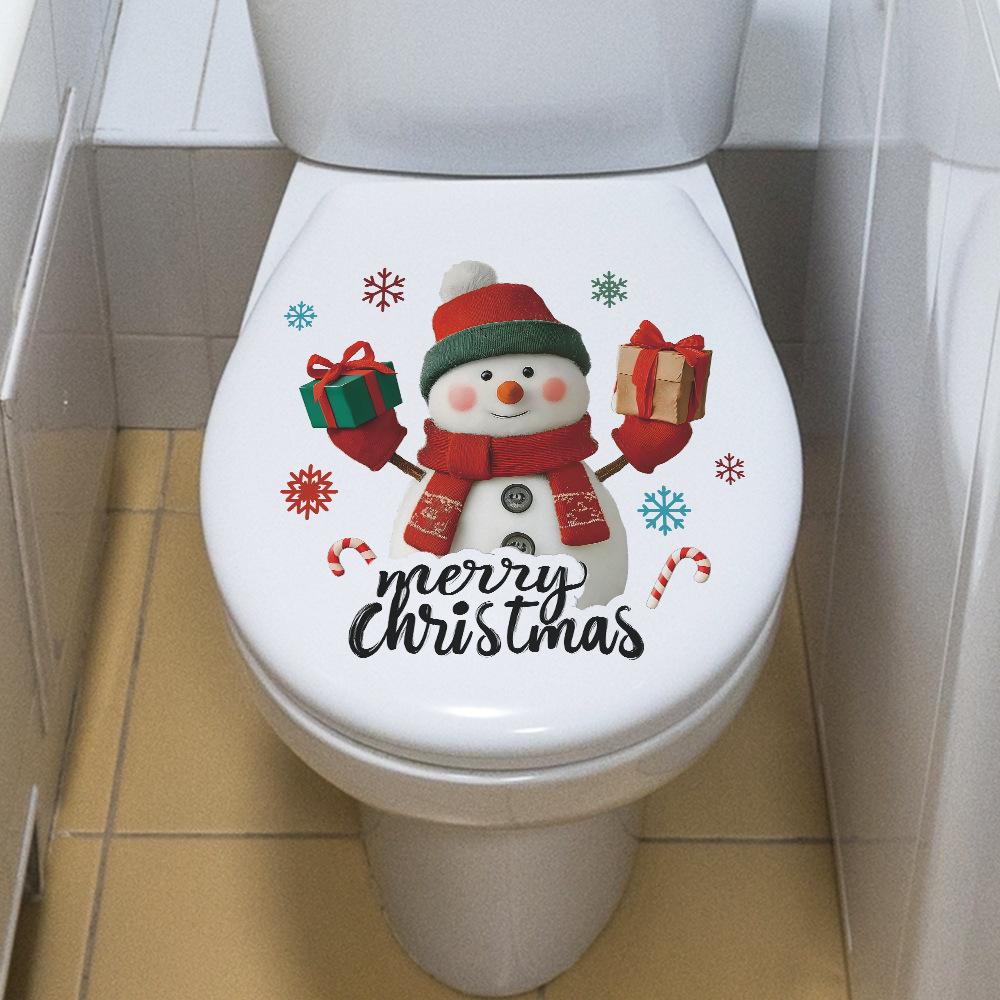 Personalized Christmas Snowman Snowflake Gifts and English Slogan Bathroom Decoration Stickers