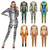 Halloweenský zvířecí overal Had Cosplay kostým Tygr Bodysuit Spandexový overal Párty Karneval Scénické vystoupení Oblečení