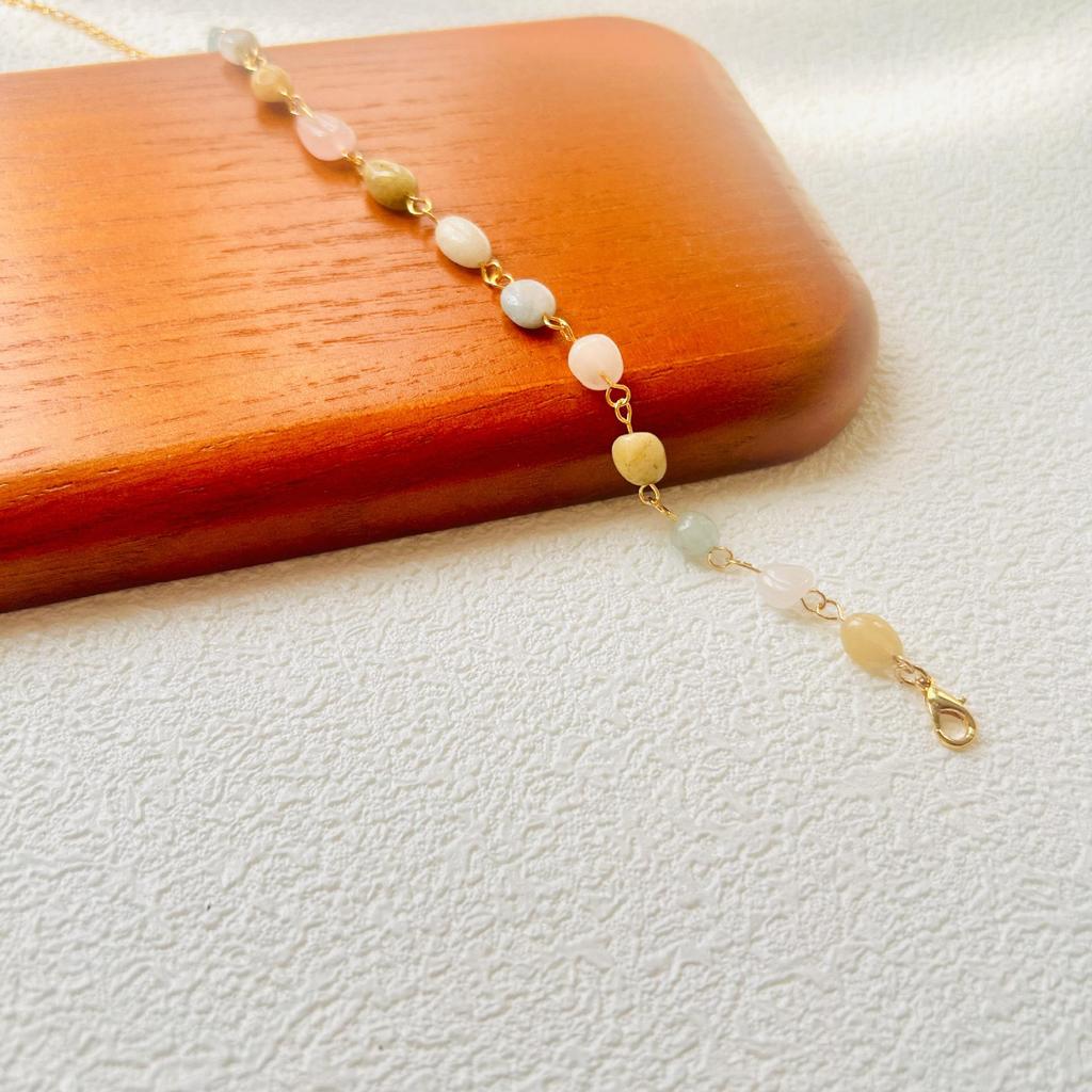 Barevný náhrdelník a náramek ze drahokamů: Nastavitelný, Dámský design v čínském stylu