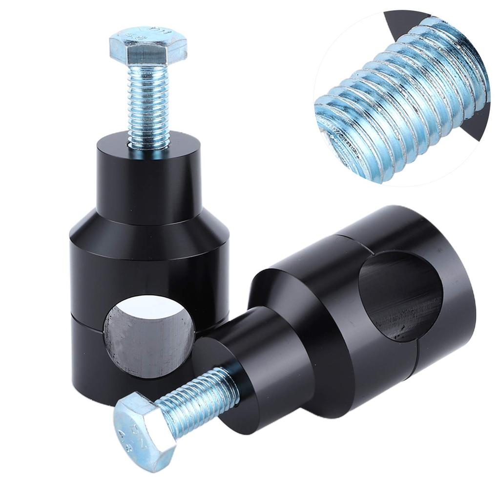 Round Riser, 2 Replacement Handlebar Clamps, Fits Most Motorcycle Handlebars with Diameter 25mm/1" (Black 25)