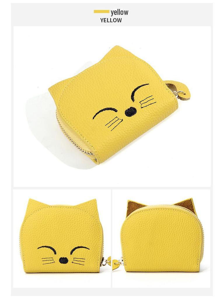 2024 Women's Cute Cartoon Pendant Leather Card Holder with Multi-Slot ID