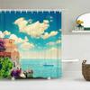 Retro Landschaft Duschvorhang Pflanze Blume Garten Natur Szenerie Wasserdichtes Gewebe Polyester Badezimmervorhang Badezimmer Zubehör