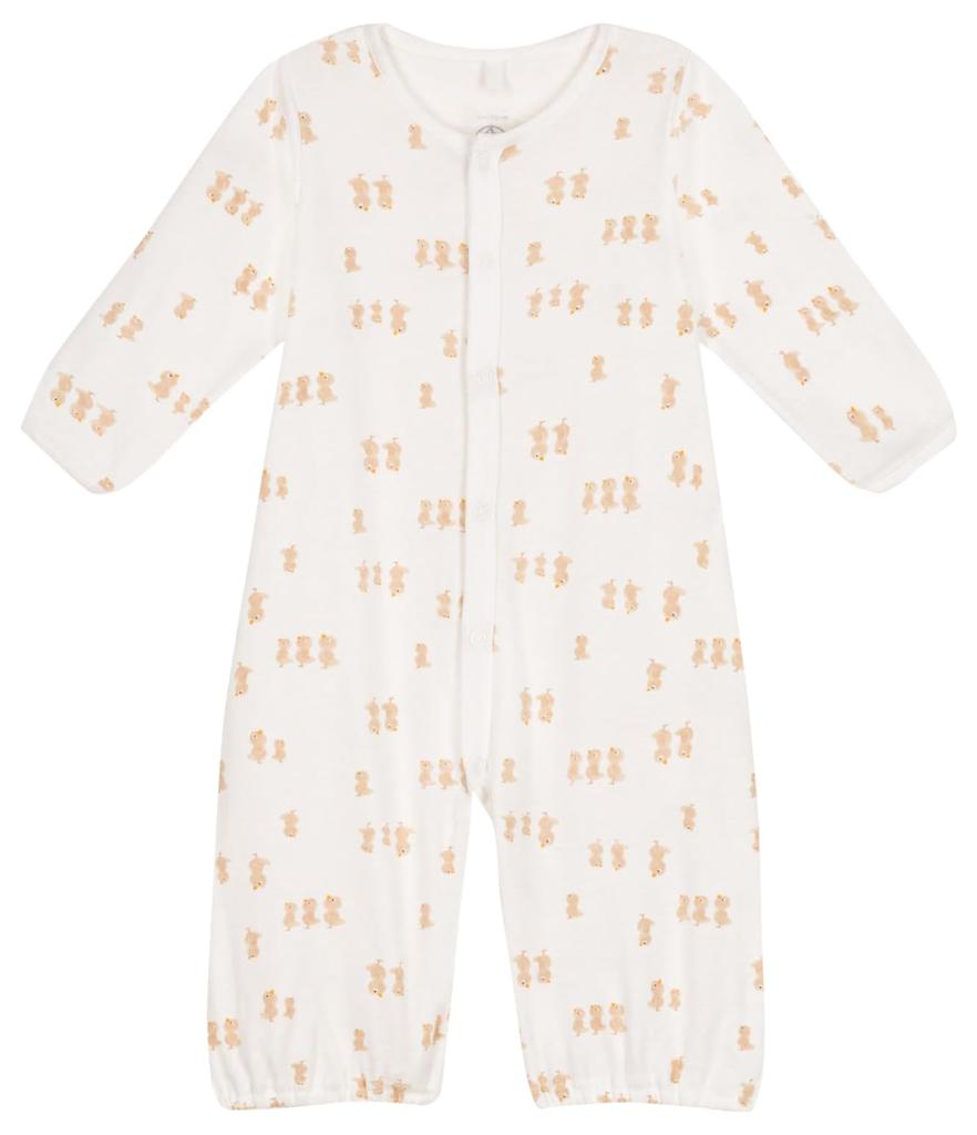 Printed romper A0AUP 3 months 60cm [Petit Bateau] 2-way Off-white/Gray