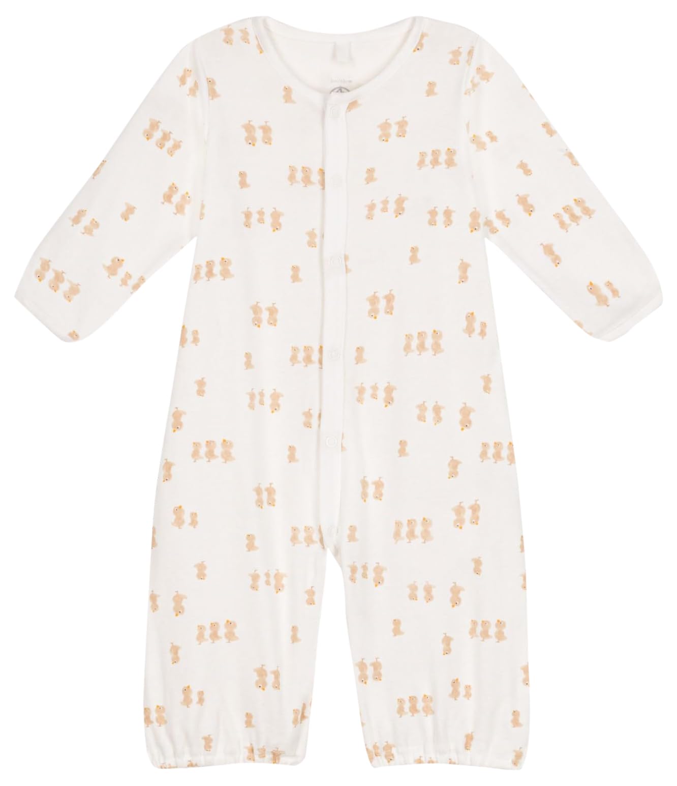 

Printed romper A0AUP 3 months 60cm [Petit Bateau] 2-way Off-white/Gray