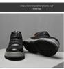 Men's Oversized Casual Leather Shoes - Autumn/Winter, Thick Cotton, Youth Hiking and Outdoor Workwear Shoes