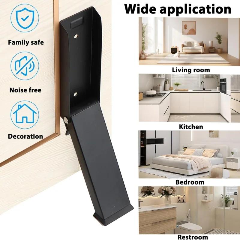 2025 New Safety Door Stopper Metal Gate Blocker Windproof Gate Blocker Anti-collision Door Gap Blocker Mute Folding Door Blocker