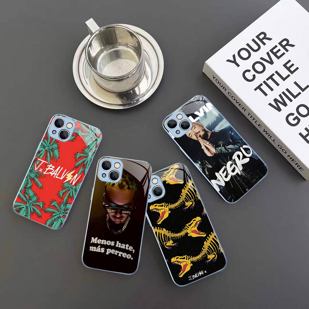 Vintage Beliebter J-J B-Balvin Sänger Für IPhone 14 13 12 Mini 11 Pro XS Max X XR 14 Plus Gehärtetes Glas Cover