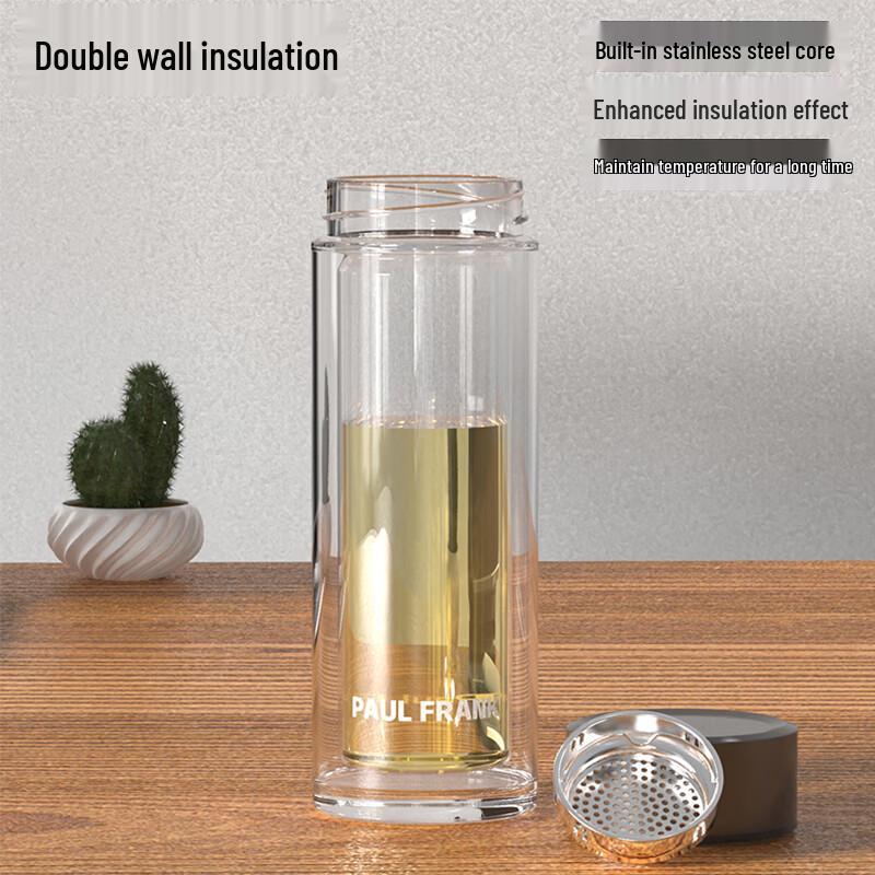 Paul Frank Double Wall Glass Tea Infuser Bottle