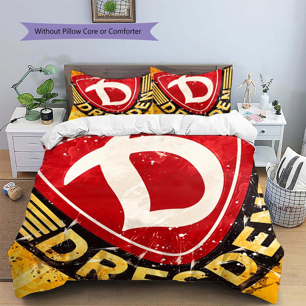 Dynamo Dresden Muster Bettwäsche Bettdecken-Set Heimdekoration Geschenk (1 Bettbezug + 2 Kissenbezüge (ohne Füllung))