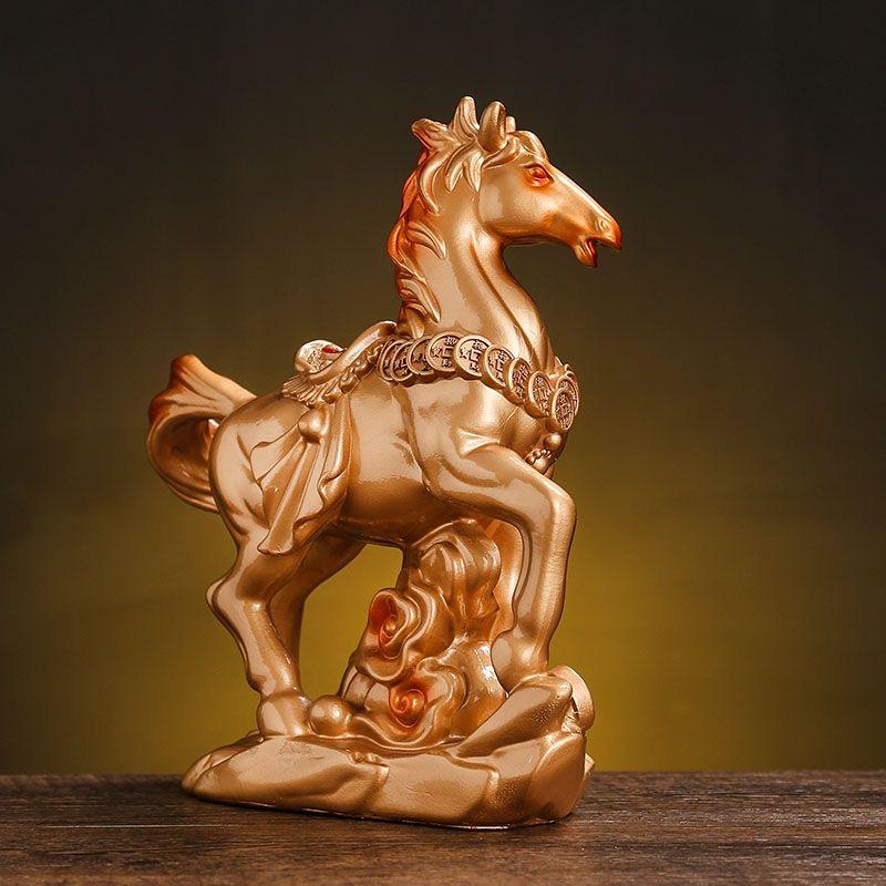 Zhaocai Horse Crafts Living Room Decor Twelve Zodiac Sign Wine Cabinet Wealth Attract Decoration Housewarming Opening Crafts