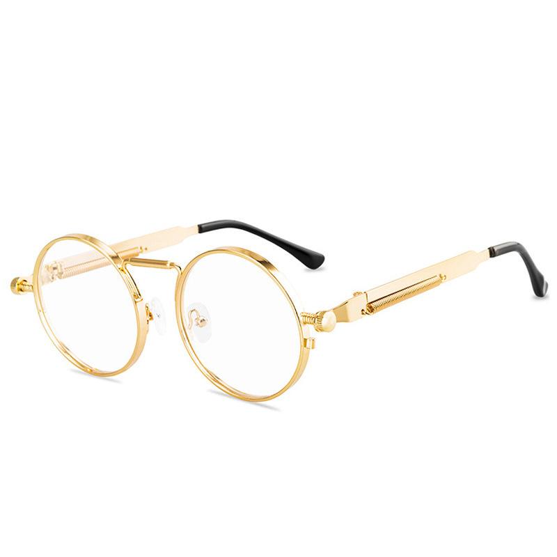 Punk Style Sunglasses, Retro Spring Metal Glasses Legs Personalized Sunglasses Women'S Reflective Sunglasses 8478