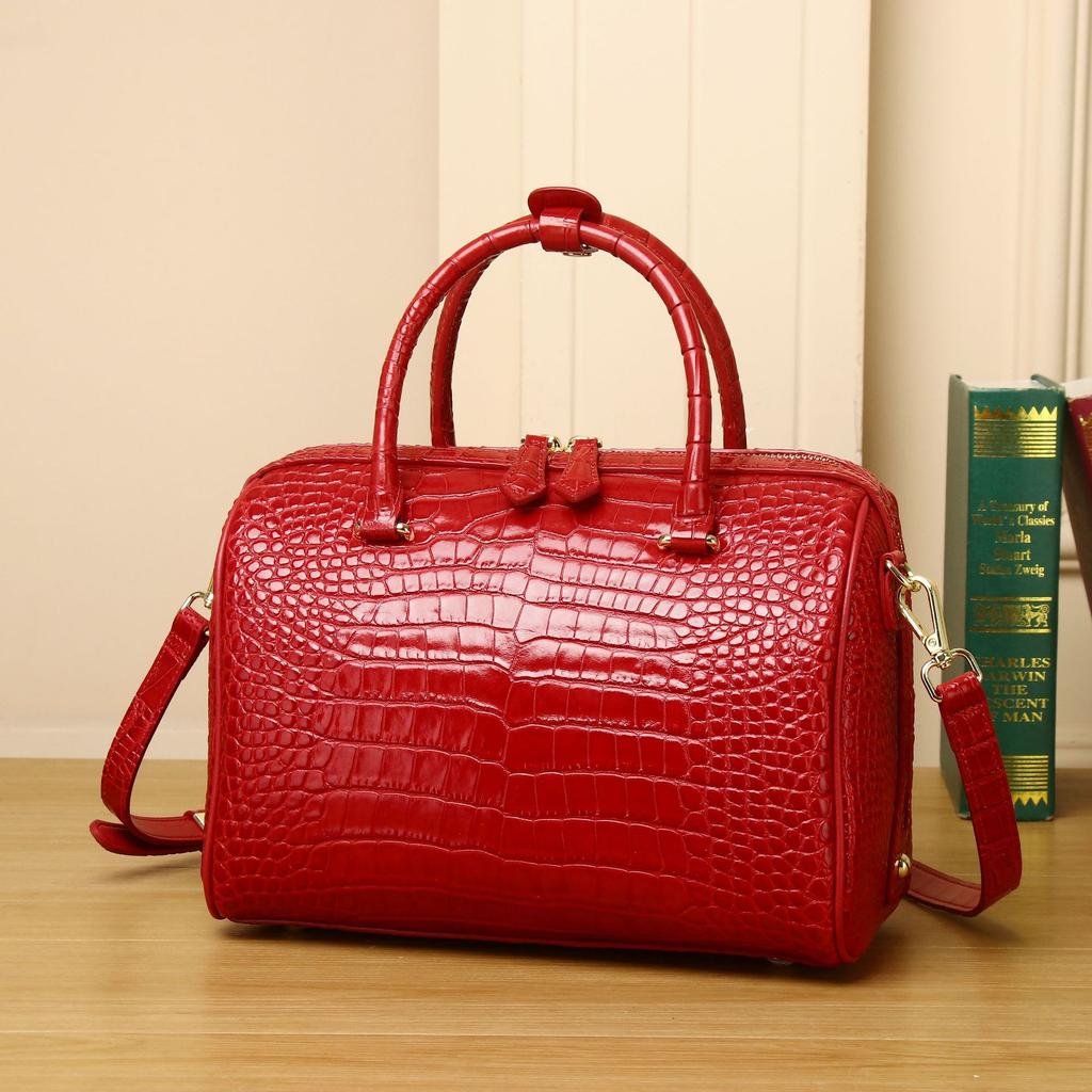 The Crocodile Belly Pattern Ladies' Handbag Is A High-end and Fashionable Bucket Bag, Wedding Bag, Single-shoulder Crossbody Pillow Bag, and Trendy