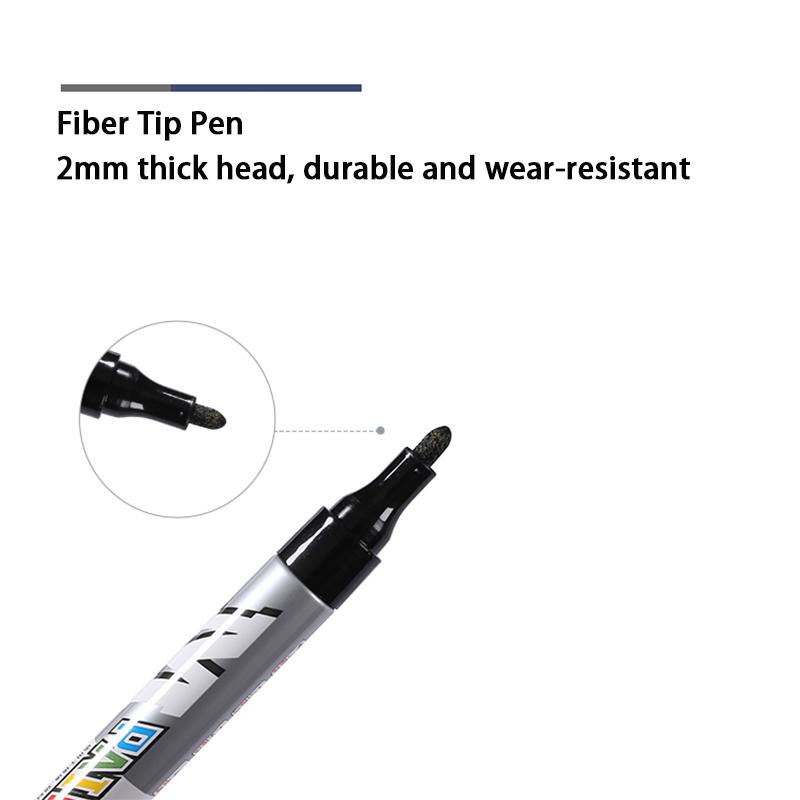 M&G 1/12 Pcs 2mm Black Blue Red White Silver Waterproof Paint Pen Oil-based Paint Car Scratch Repair Pen Auto Touch Up Paint Pen