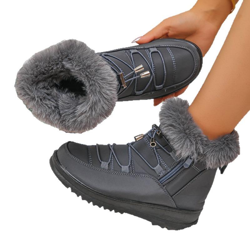 Women's Wide Width Fleece Lined Snow Boots - Short Insulated Winter Boots for Extreme Cold, Plush Lined Ankle Boots