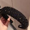 Korean Minimalist Wool Rhinestone Headband: Stylish High Skull Hair Clip