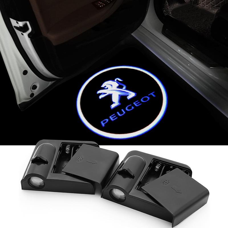 2026 Hot Car Sticker Led HD Car Door Welcome Light Logo Laser Car Door Projector Lamps For Peugeot 3008 508 408 206 CRZ 1008 400