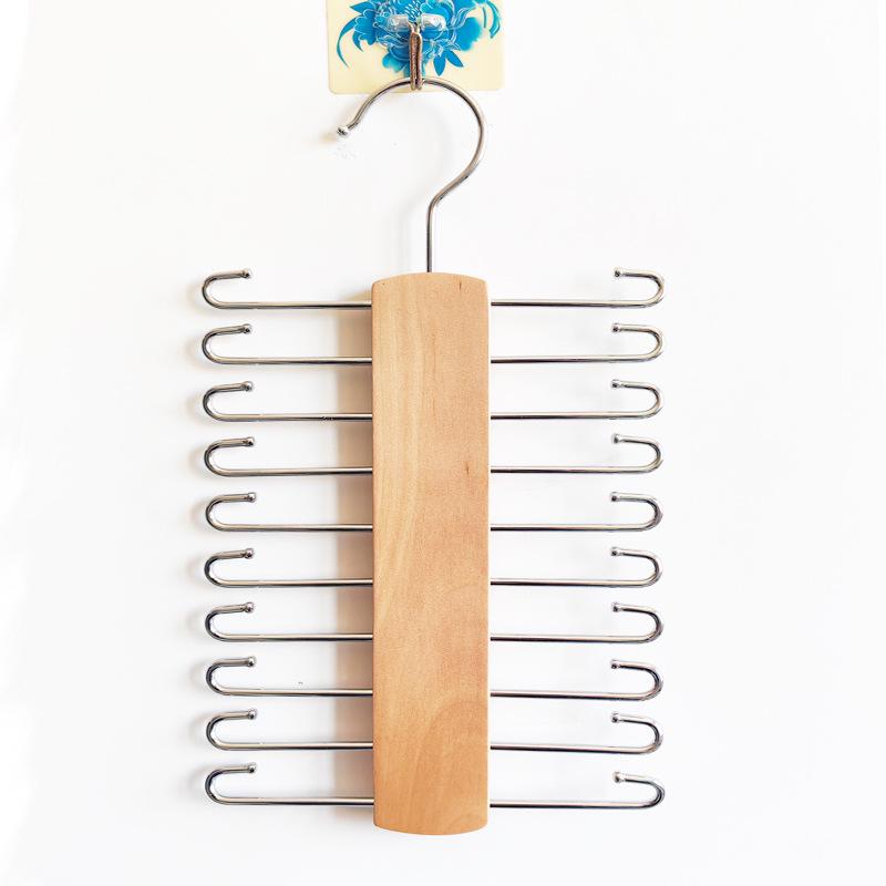 

Men s Wooden Tie & Belt Organizer with 20 Non-Slip Rotating Hooks 20 Hooks