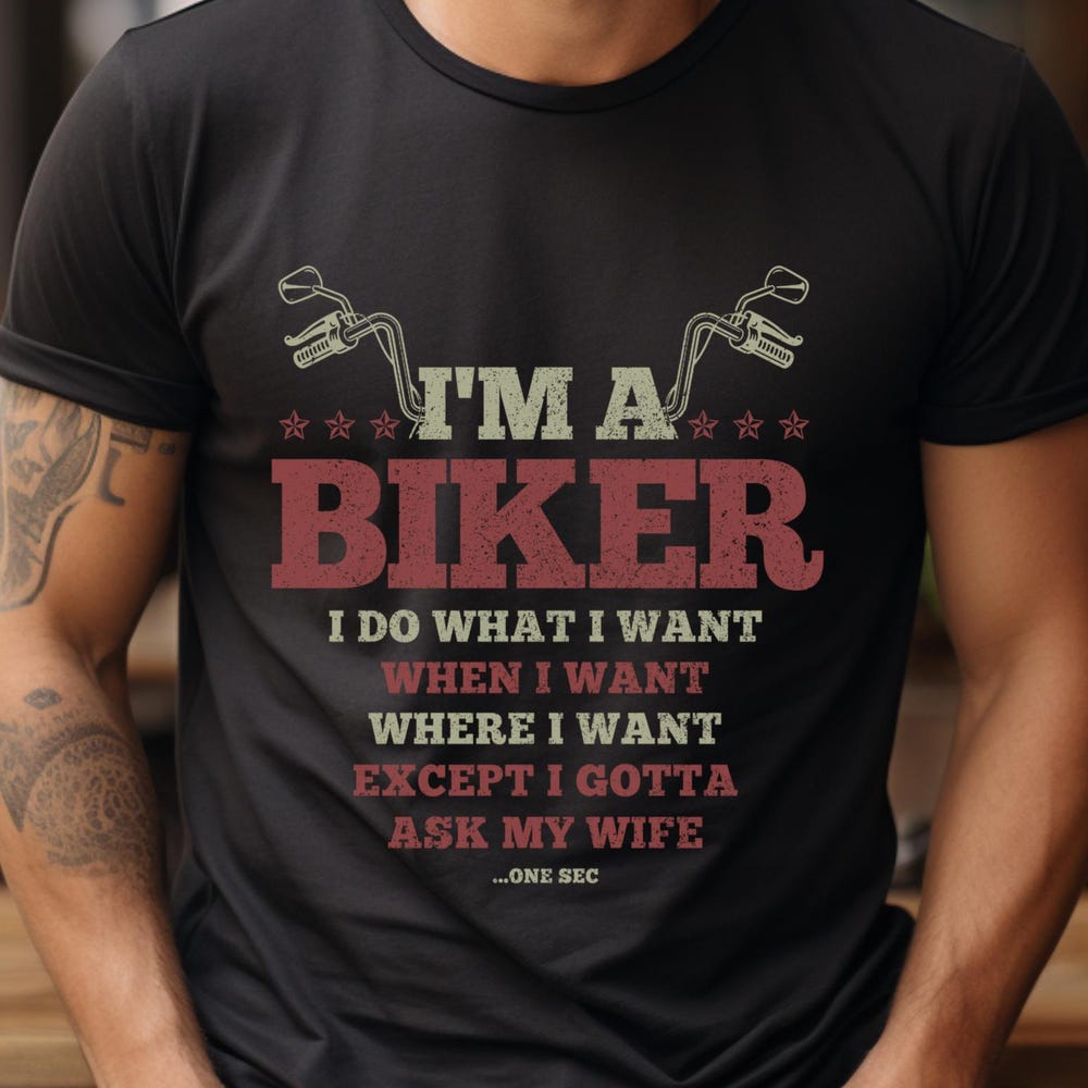 Funny Biker Shirt Motorcycle Tshirt Vintage Motorbike Tee Husband Wife For Men Gift Idea T-Shirt L