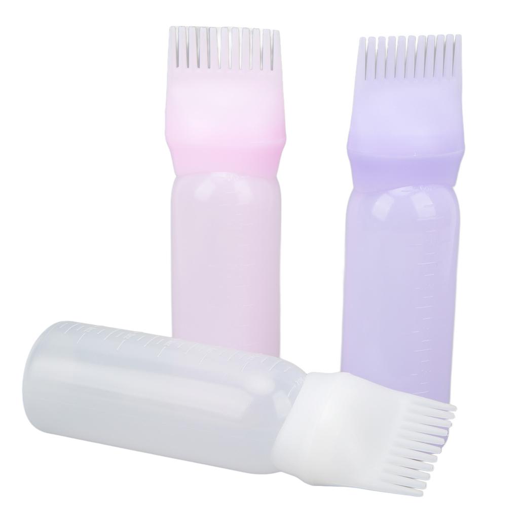 3pcs Hair Dye Applicator Bottle Home Salon Root Comb Hair Oil Applicator with Scale Styling Tool