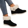 Large size autumn and winter new solid color suede cotton shoes casual snow shoes medium top velvet women's short boots
