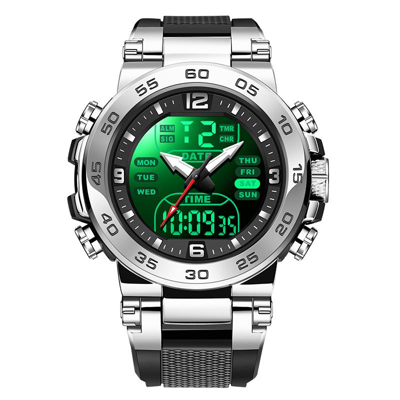 FOXBOX Fashion Luminous Men's Watch Military Sports Quartz Dual Waterproof Date Week Luxury Mens Wristwatch Reloj Hommes